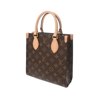 Louis Vuitton Handbag Plat Bag Monogram Sac Canvas Tote Brown
